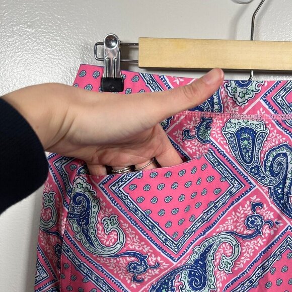 RLX Ralph Lauren Golf Skort Skirt Size Small Paisley Pink Blue Athletic Active - Picture 4 of 9